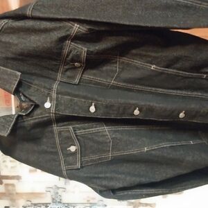 Guess Men's Black Denim Jacket Big And Tall Size XXXXL